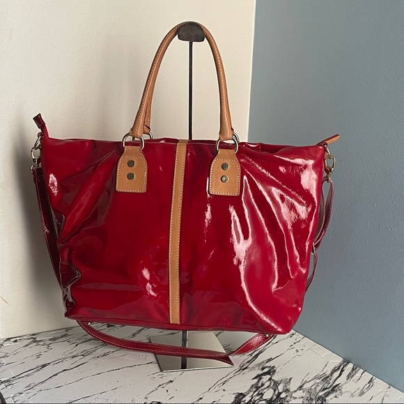 Cavalcanti Patent Red Women's XL two ways handbag - Picture 5 of 9